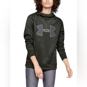 Under Armour Women's Fleece lined Pullover Hoodie Quilted Logo Artillery Green S